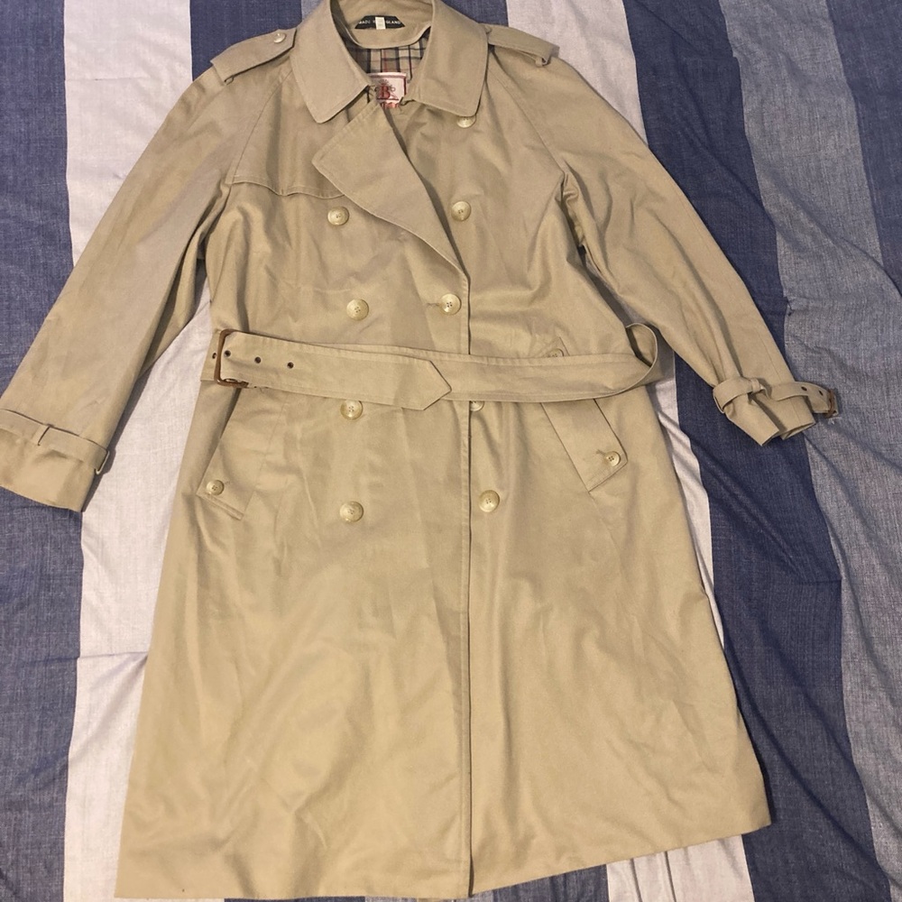 Vtg Baracuta Mens Double Breasted Trench Coat Sz 42 Beige